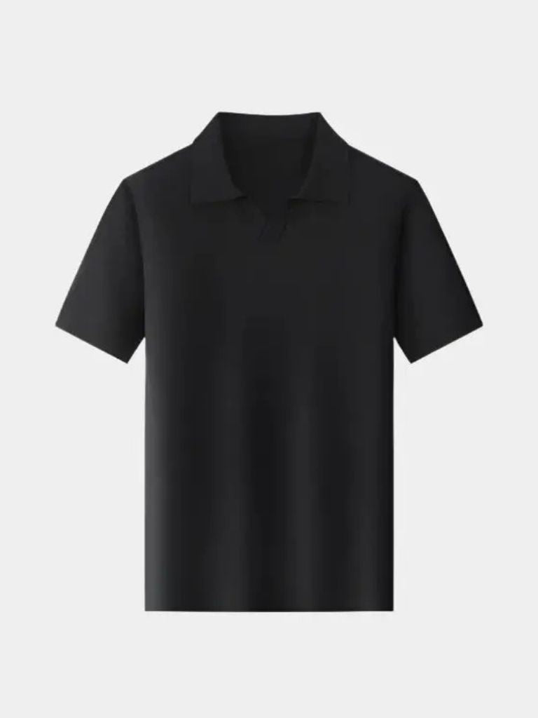 Casual Buttonless Knit Polo Shirt