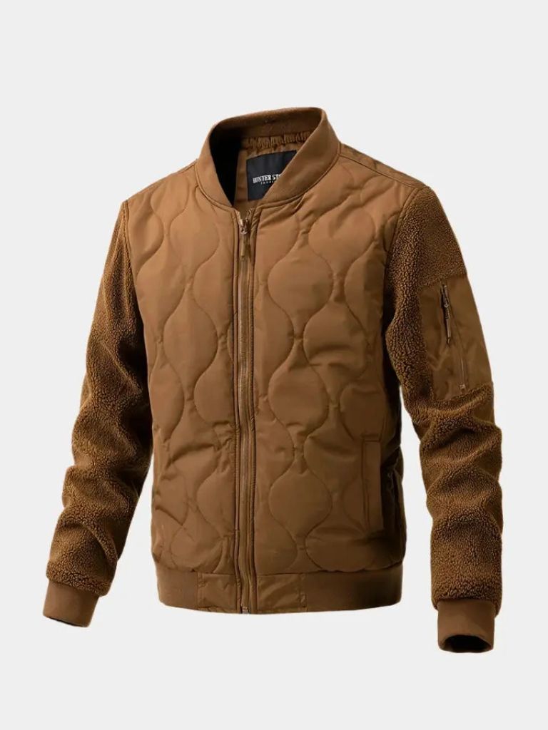 Sherpa Sleeves Padded Bomber Jacket