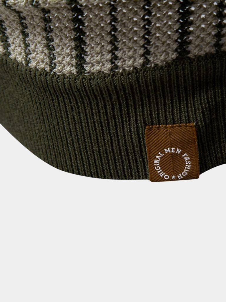 Striped Knit Polo Shirt