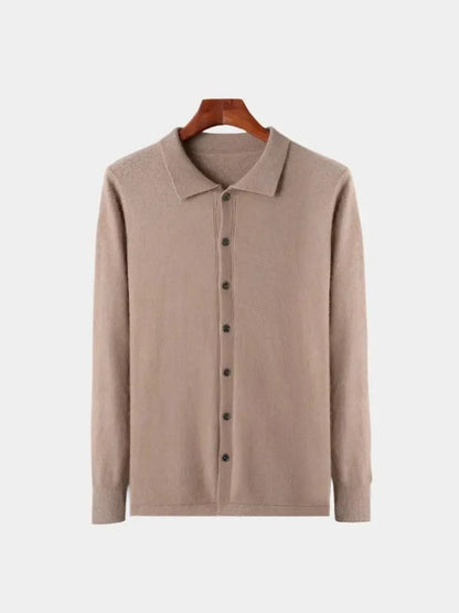 100% Cashmere Polo Cardigan