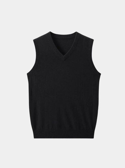 100% Cashmere V Neck Knit Vest