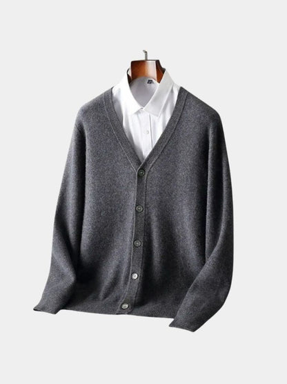100% Merino Wool V Neck Knitwear Cardigan Sweater