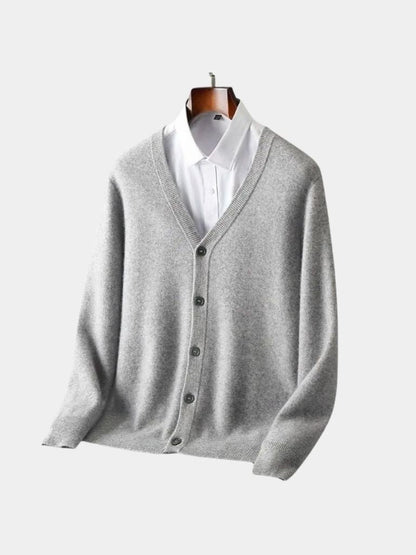 100% Merino Wool V Neck Knitwear Cardigan Sweater