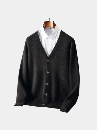 100% Merino Wool V Neck Knitwear Cardigan Sweater