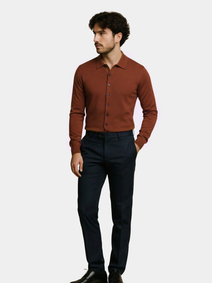 100% Cashmere Polo Cardigan