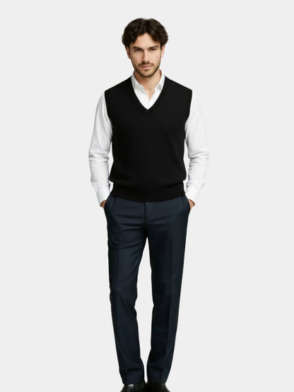 100% Cashmere V Neck Knit Vest