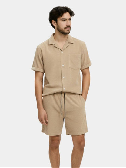 Minimalist Corduroy Set Shorts and Shirt