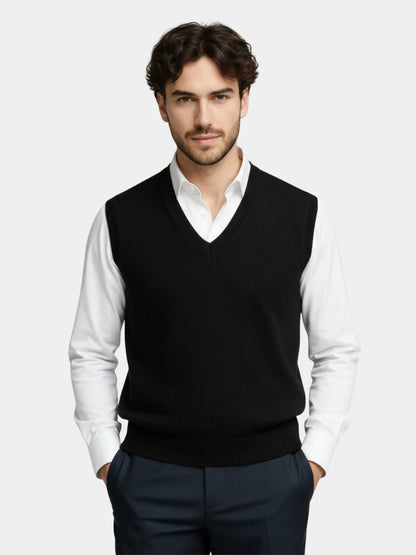100% Cashmere V Neck Knit Vest