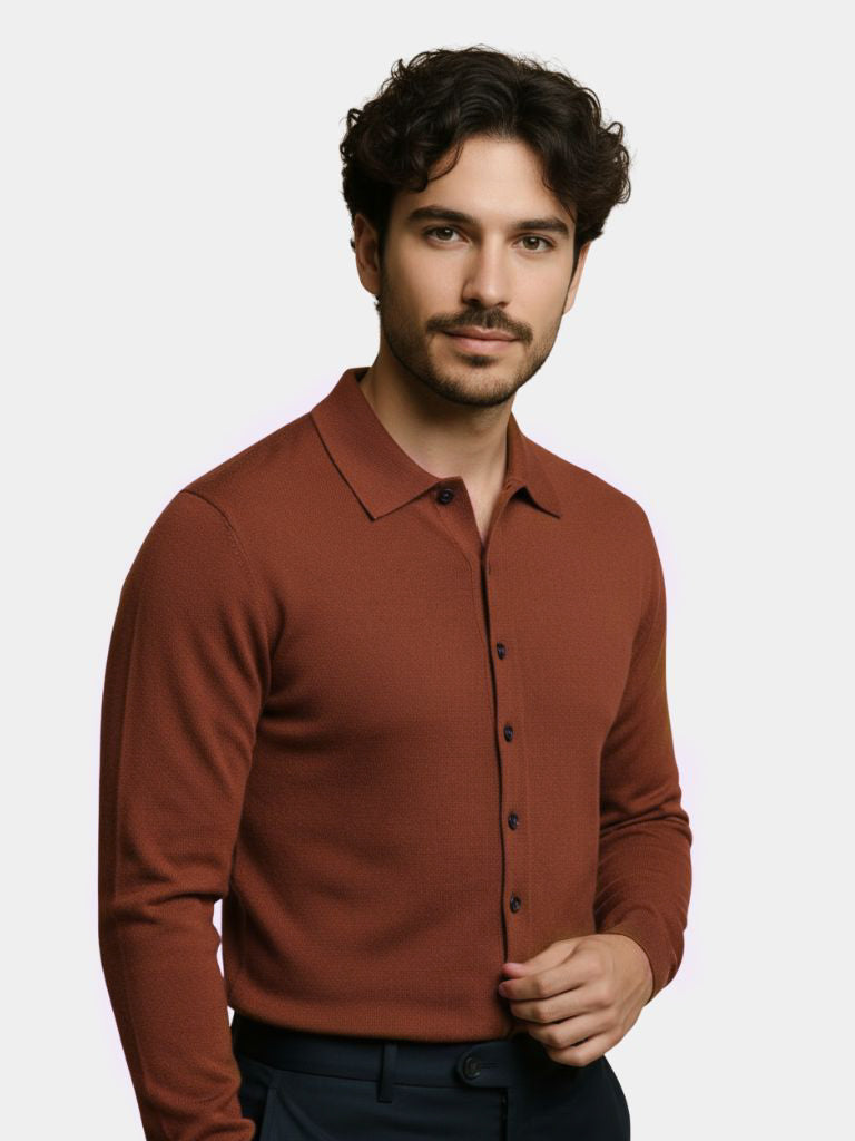 100% Cashmere Polo Cardigan