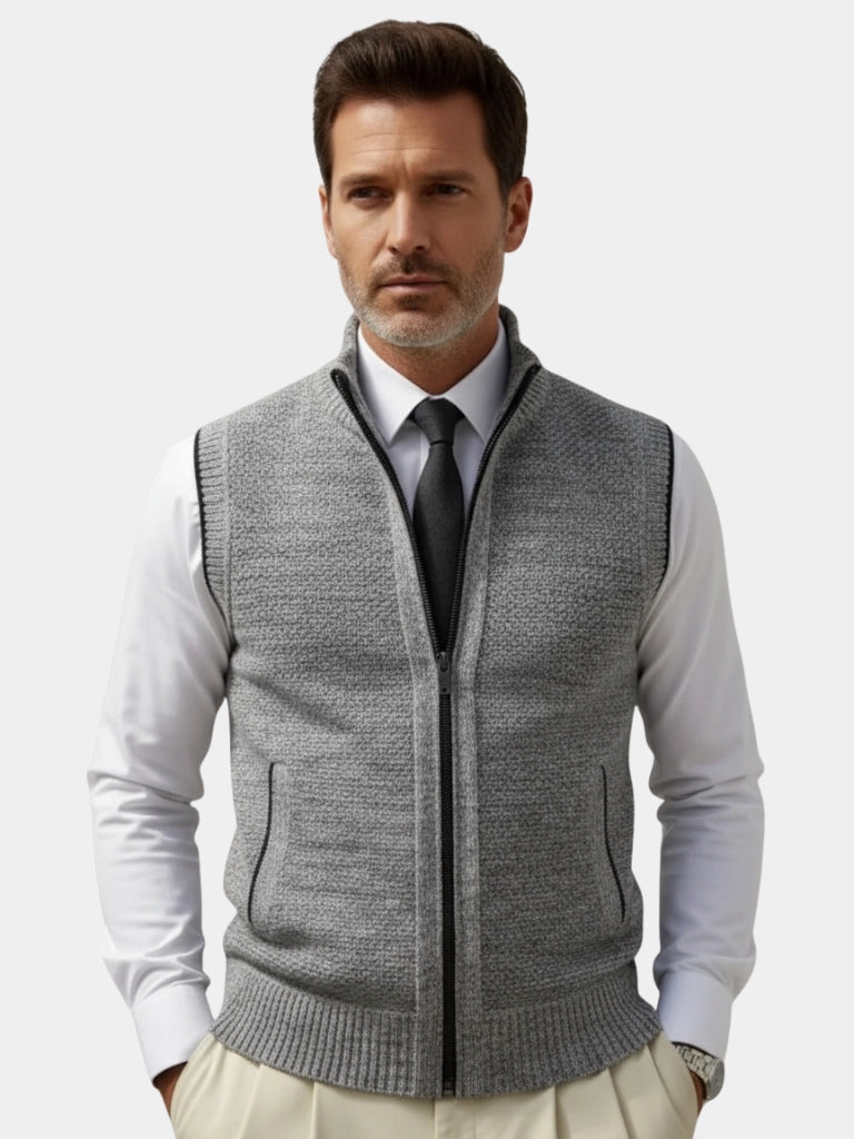 Elegant Full-Zip Sweater Vest