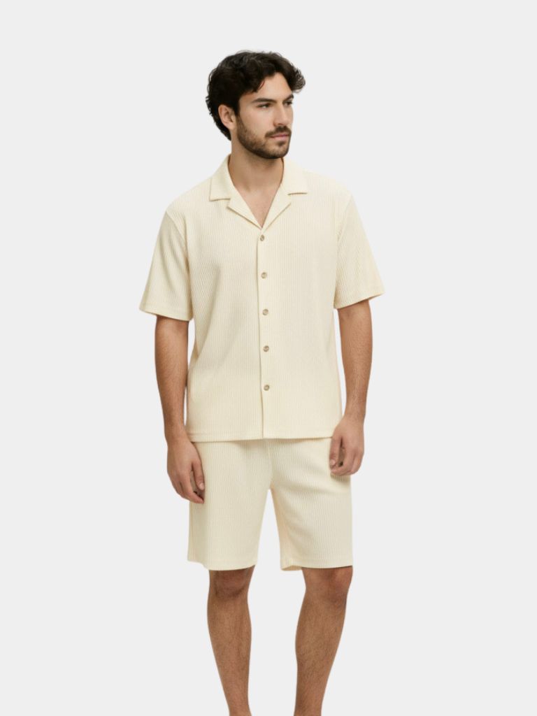 Minimalist Corduroy Set Shorts and Shirt