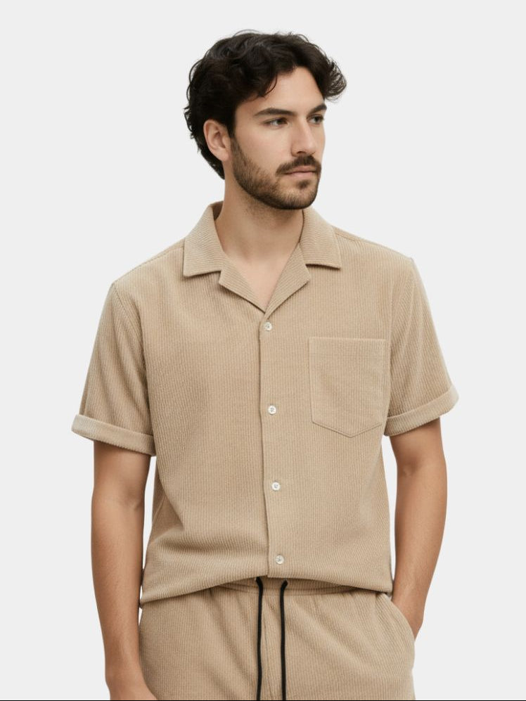 Minimalist Corduroy Set Shorts and Shirt
