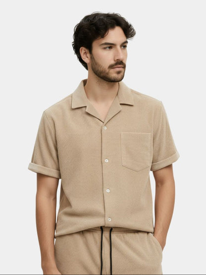 Minimalist Corduroy Set Shorts and Shirt
