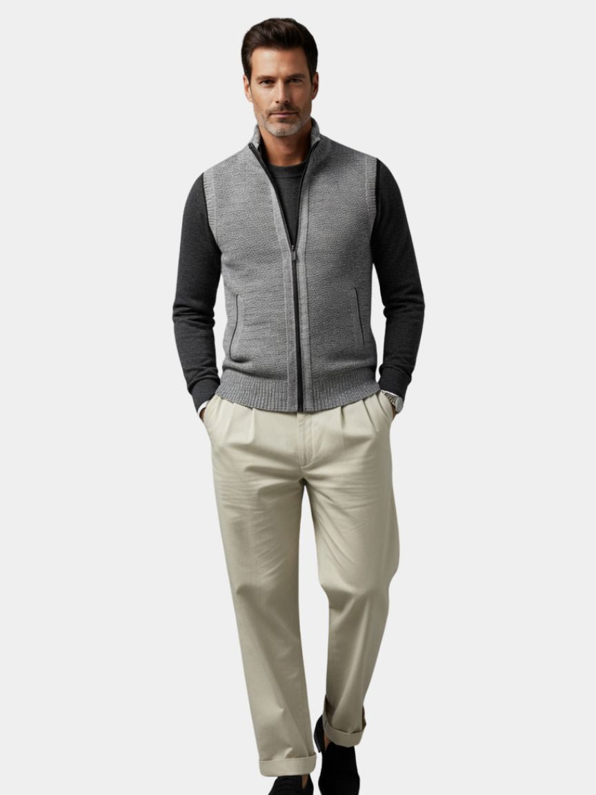 Elegant Full-Zip Sweater Vest