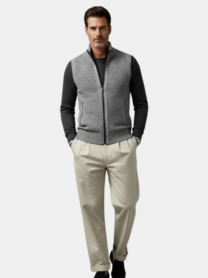 Elegant Full-Zip Sweater Vest