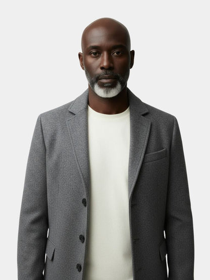 Mens Wool Blend Trench Coat