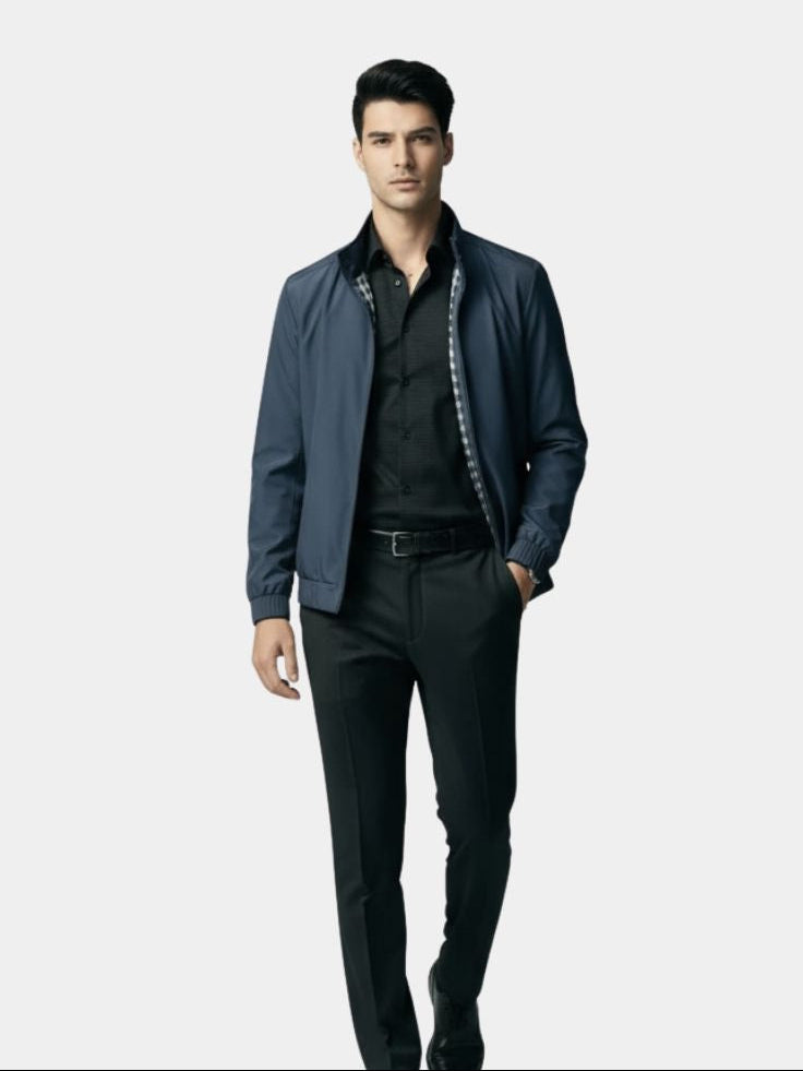 Casual Solid Bomber Jacket - Berlin Standard