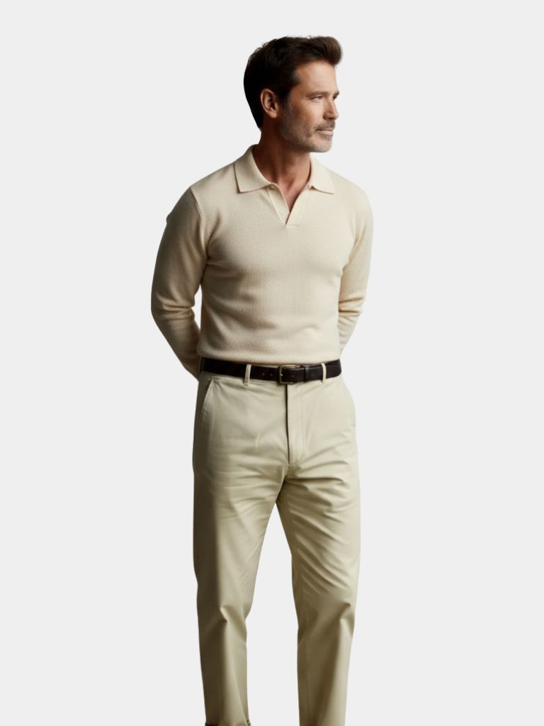 Essential V-Neck Polo Sweater