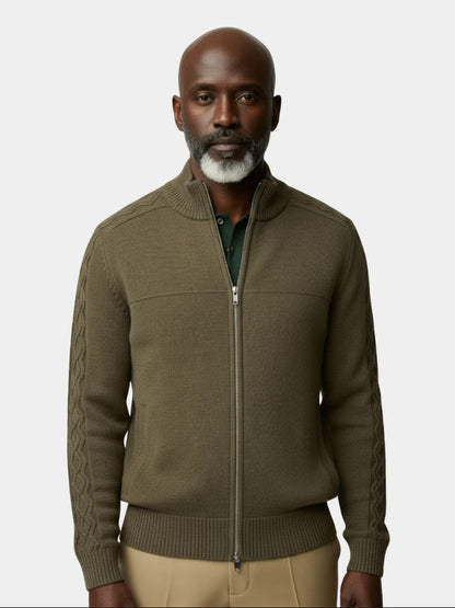 Cashmere Zip Sweater Knit Turtleneck