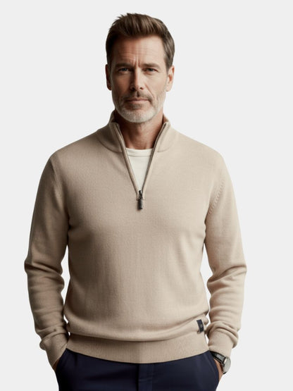 Half Zip Knitwear Solid Color Cardigan Sweater