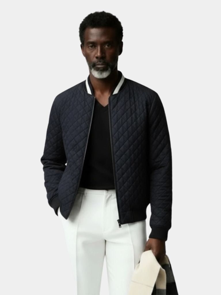 Textured Casual Bomber Jacket