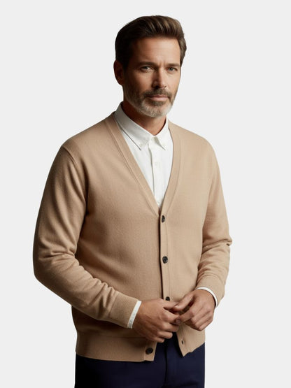 100% Merino Wool V Neck Knitwear Cardigan Sweater