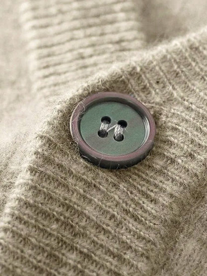 100% Merino Wool V Neck Knitwear Cardigan Sweater