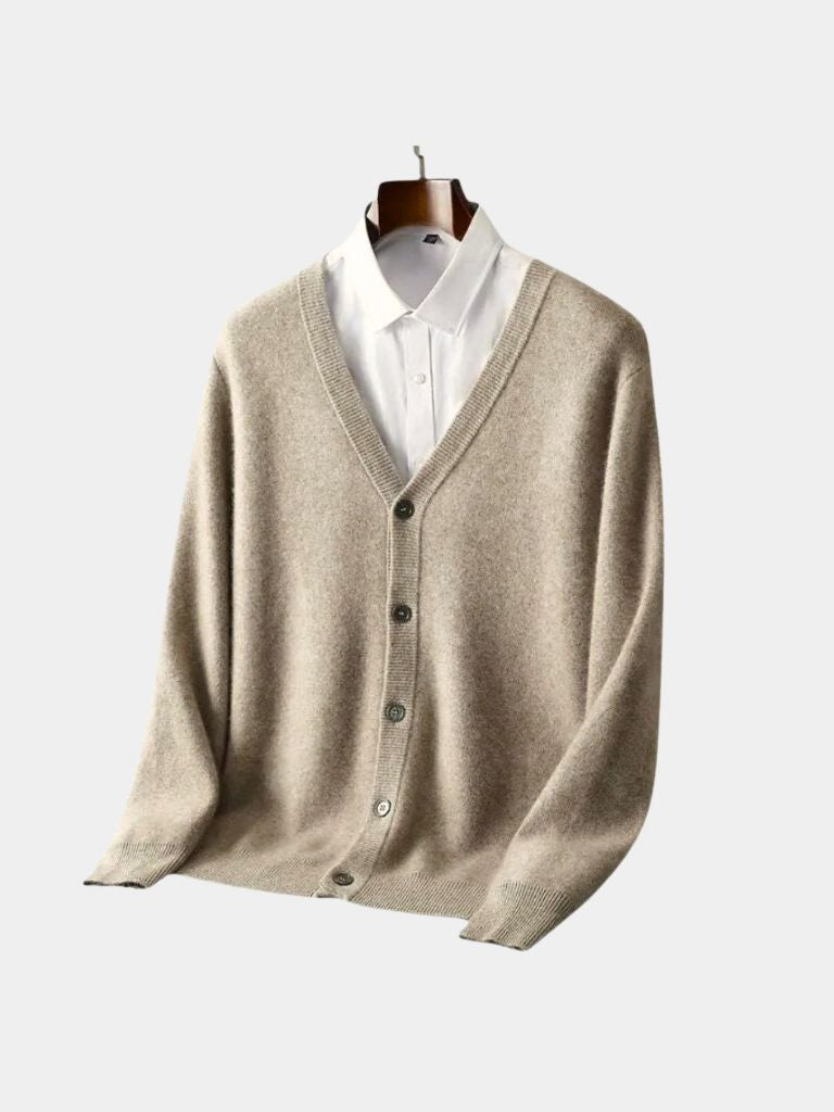 100% Merino Wool V Neck Knitwear Cardigan Sweater