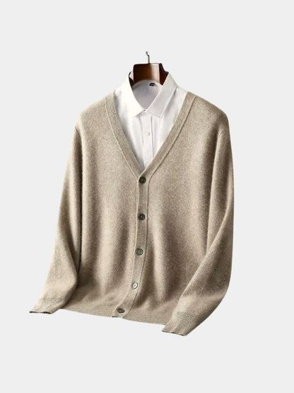 100% Merino Wool V Neck Knitwear Cardigan Sweater