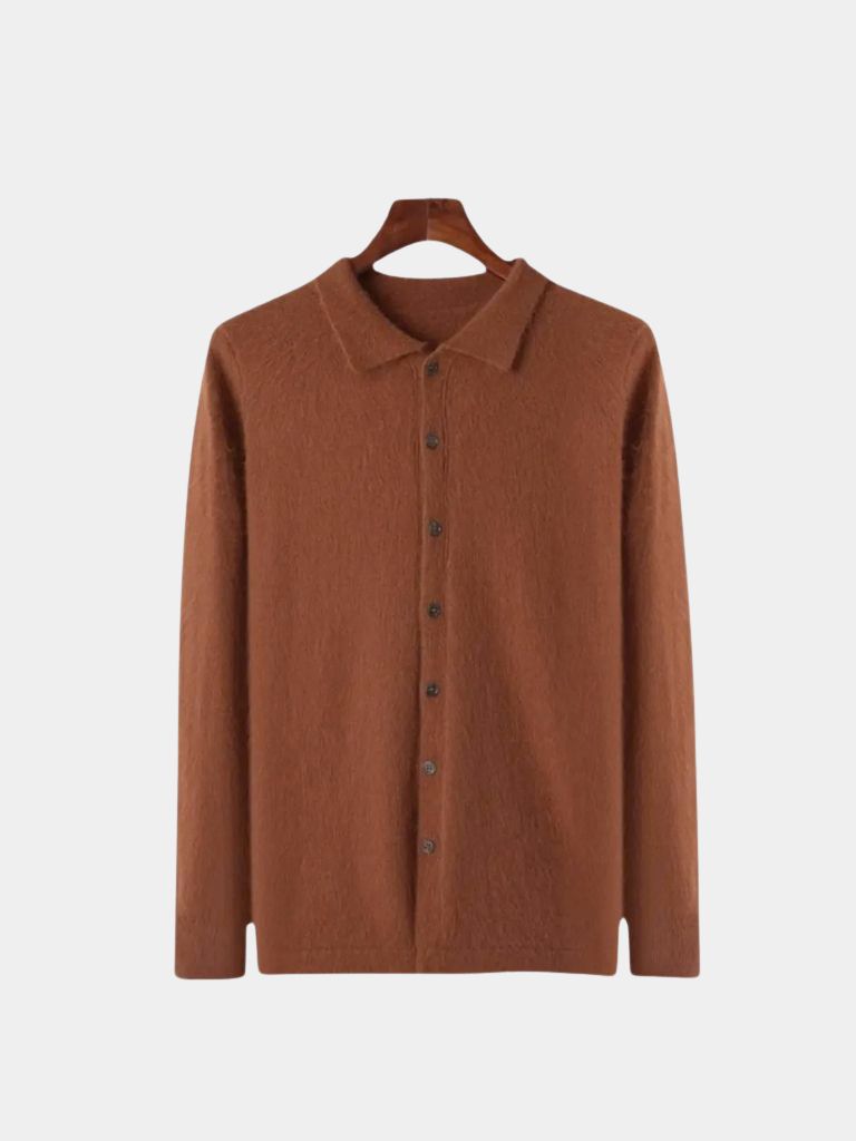 100% Cashmere Polo Cardigan