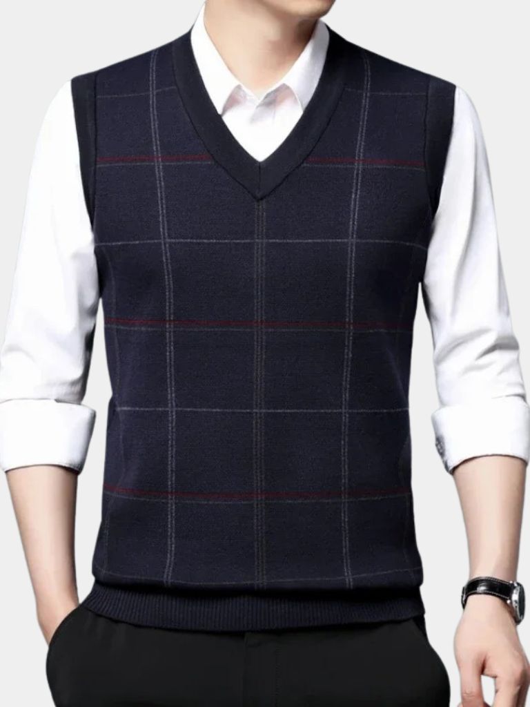 Academic Checkered Kinit Vest