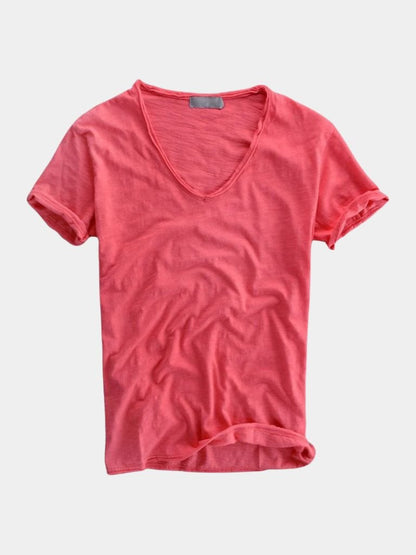 Albo Classic Linen V Neck T-Shirt
