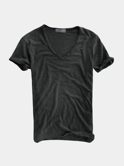 Albo Classic Linen V Neck T-Shirt