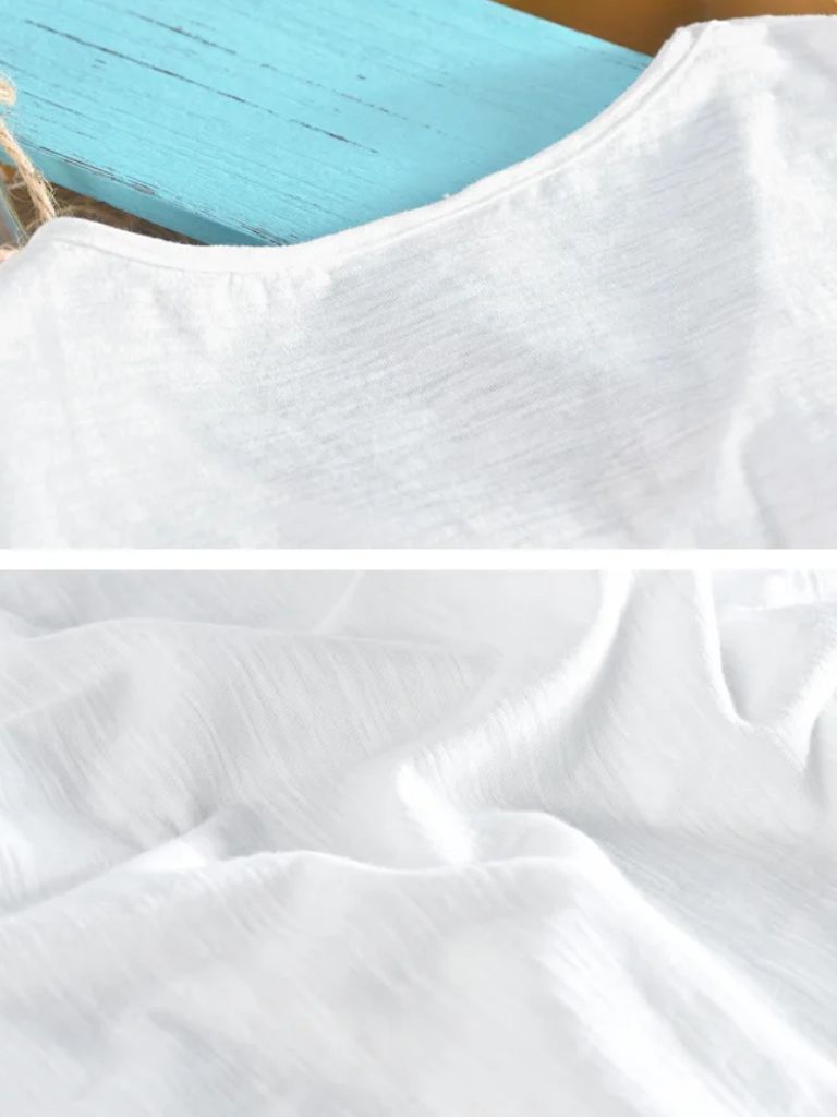 Albo Classic Linen V Neck T-Shirt