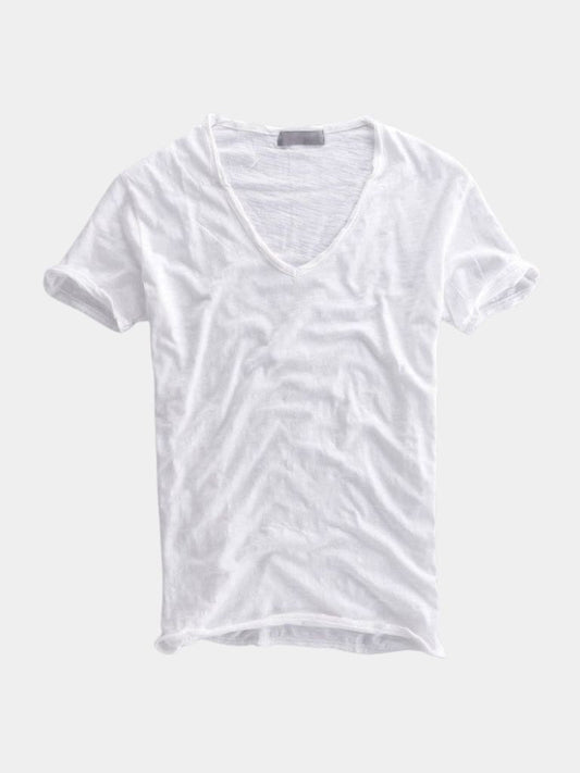 Albo Classic Linen V Neck T-Shirt