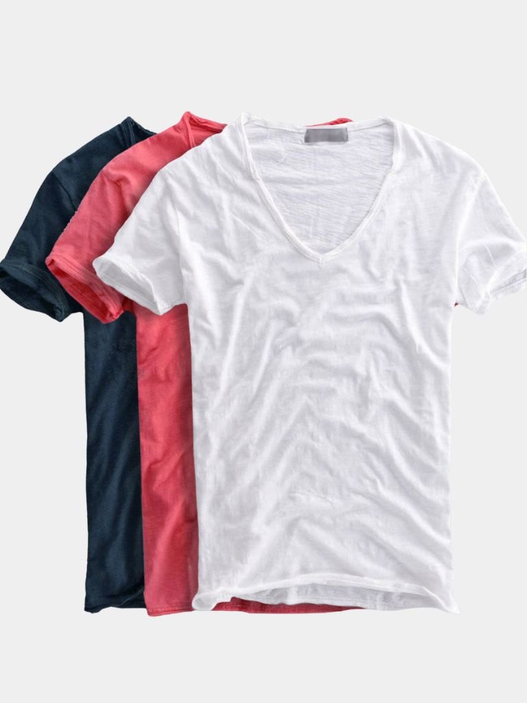 Albo Classic Linen V Neck T-Shirt