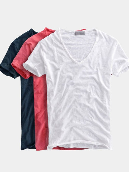 Albo Classic Linen V Neck T-Shirt