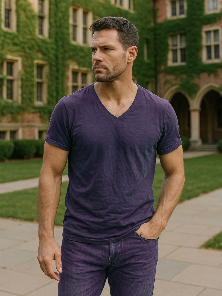 Albo Classic Linen V Neck T-Shirt