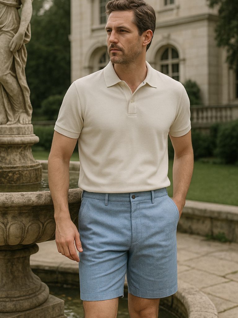 Bleu Horizon Linen Shorts