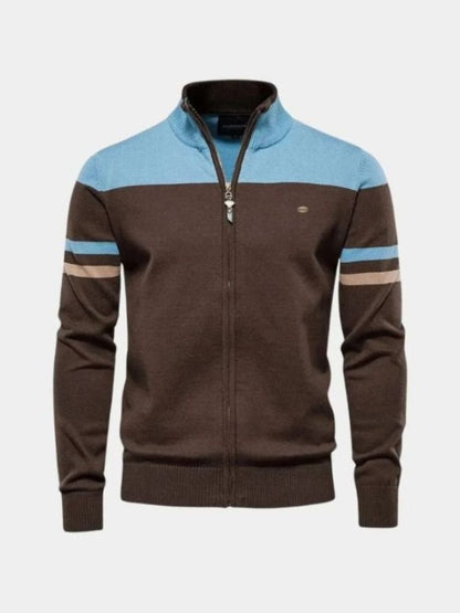 Cardigan Sweater Zipper Standing Collar Knitwear