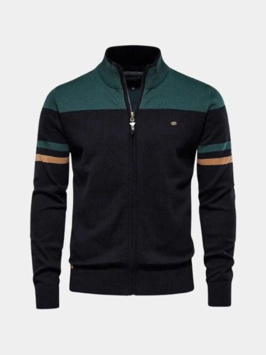 Cardigan Sweater Zipper Standing Collar Knitwear