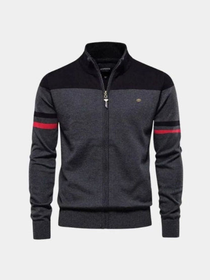 Cardigan Sweater Zipper Standing Collar Knitwear