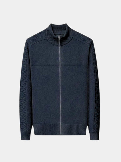 Cashmere Zip Sweater Knit Turtleneck