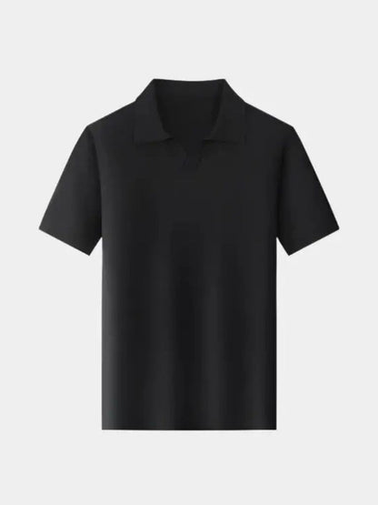 Casual Buttonless Knit Polo Shirt