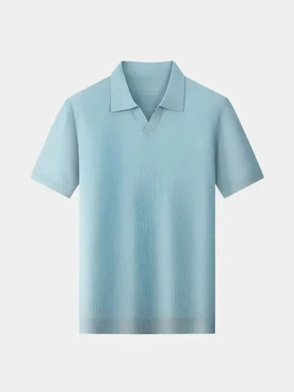 Casual Buttonless Knit Polo Shirt