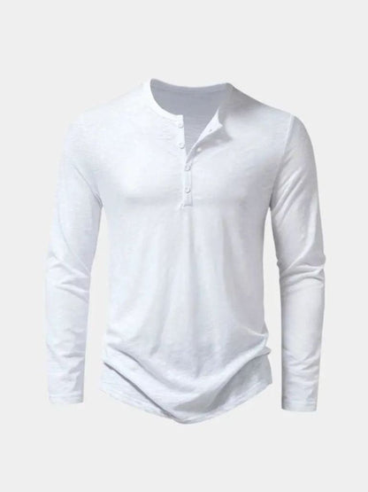 Casual Henley Neck Long Sleeve T-Shirt