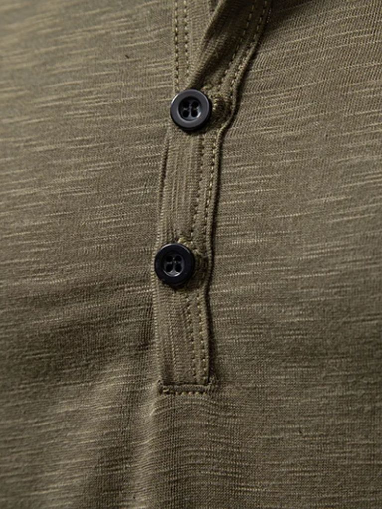 Casual Henley Neck Long Sleeve T-Shirt