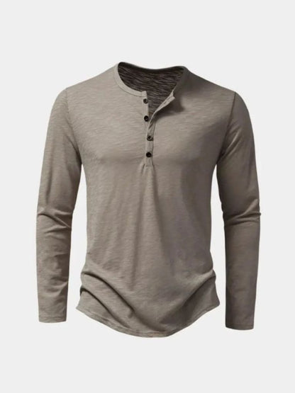 Casual Henley Neck Long Sleeve T-Shirt