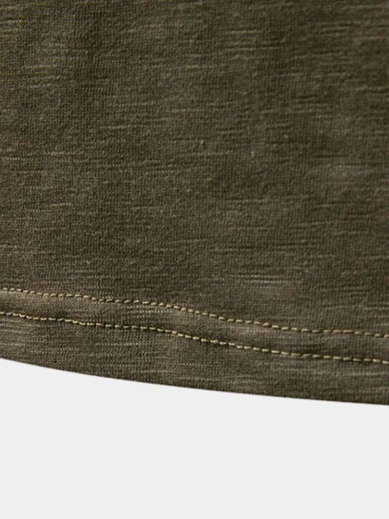 Casual Henley Neck Long Sleeve T-Shirt