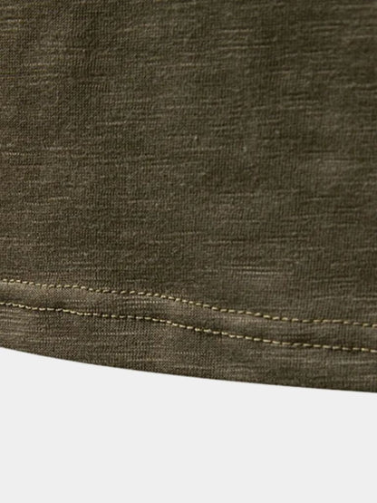 Casual Henley Neck Long Sleeve T-Shirt